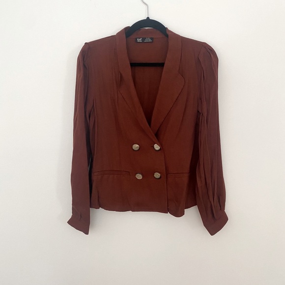 Zara Burnt Orange Wrap Blouse - Picture 2 of 3